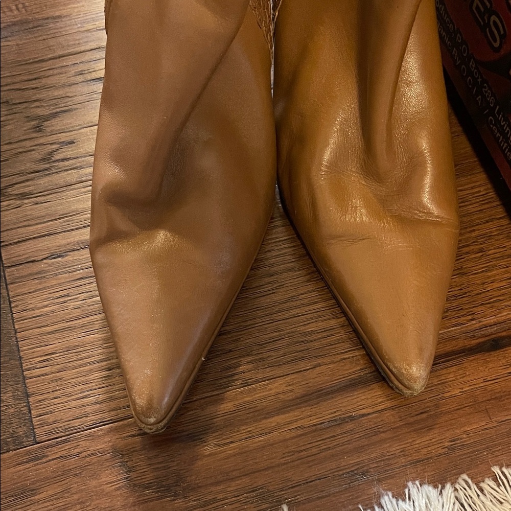 Via Spiga Tan Leather Knee-High Stiletto Boots - 9.5 - Picture 7 of 8